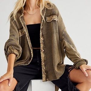 free people one scout jacket in olive green